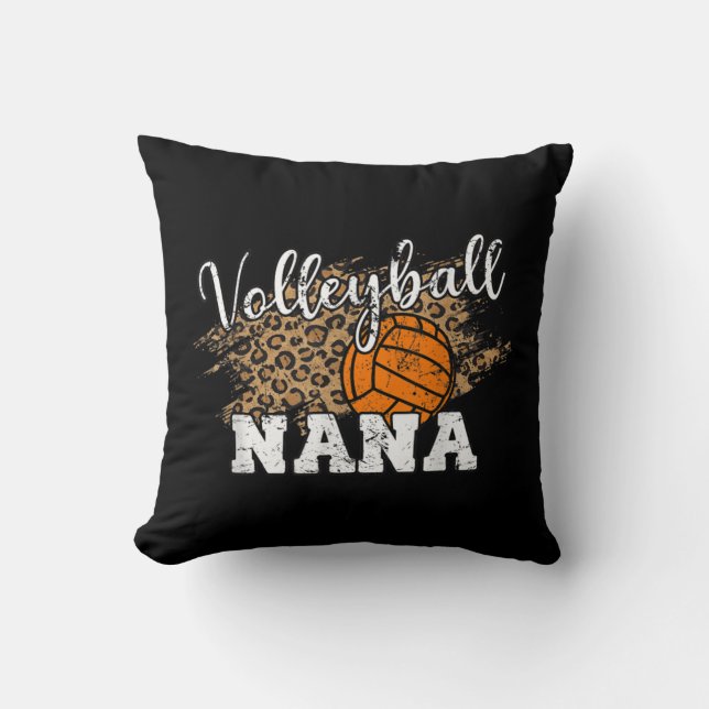 Volleyball Nana Leopard Fun Volleyball Nana  Cushion (Front)
