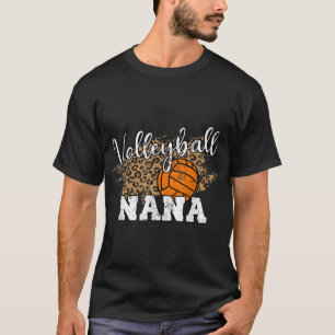 Volleyball Nana Leopard Fun Volleyball Nana  T-Shirt