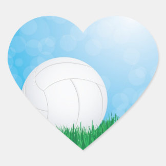 volleyball on grass heart sticker