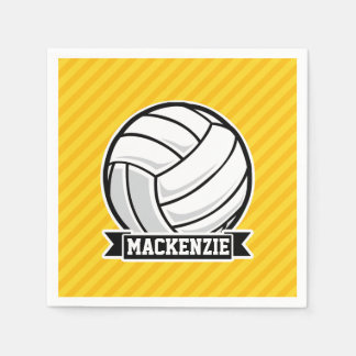 Volleyball on Yellow Stripes Napkin