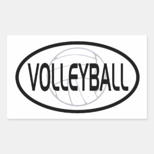 Volleyball Oval Design Rectangular Sticker