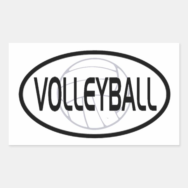 Volleyball Oval Design Rectangular Sticker (Front)
