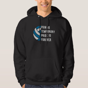 Volleyball Pain Is Temporary Beach Retro Player Hoodie