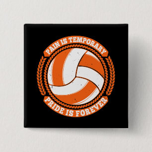 Volleyball -Pain Temporary Pride Forever 15 Cm Square Badge