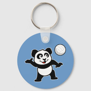 Volleyball Panda Key Ring