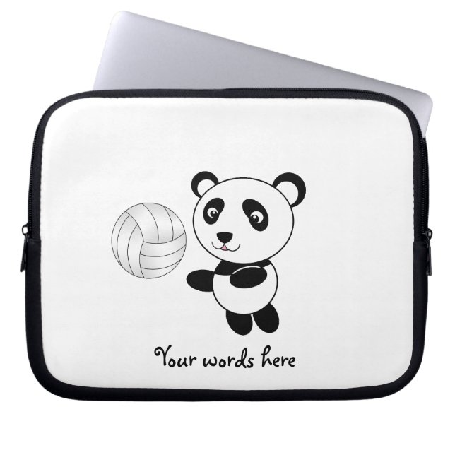 Volleyball panda laptop sleeve (Front)