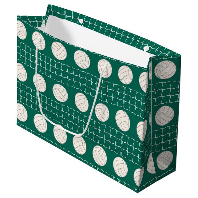 Volleyball pattern party large gift bag (Front Angled)