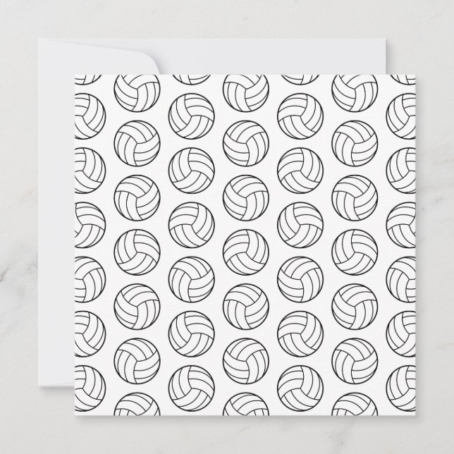 Volleyball Pattern Print CUSTOM BACKGROUND COLOR Invitation (Front)
