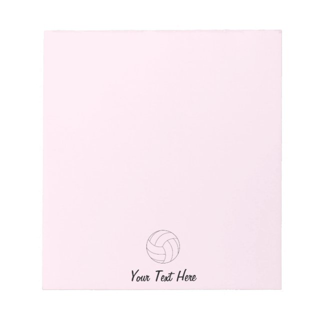 Volleyball Personalised pink Notepad (Front)