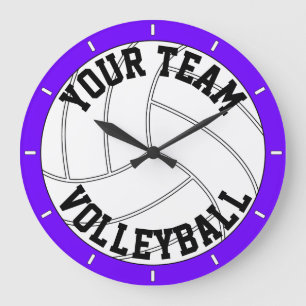 Volleyball Personalised Text and Colour Wall Clock