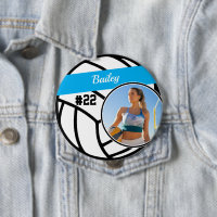 Volleyball Pin Name Jersey Number Photo Button