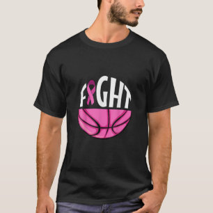 Volleyball Pink Fight Pink Ribbon Breast Cancer Aw T-Shirt
