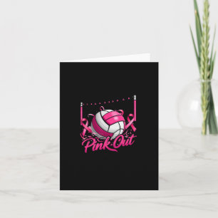 Volleyball Pink Out Breast Cancer Awareness Pink R Card