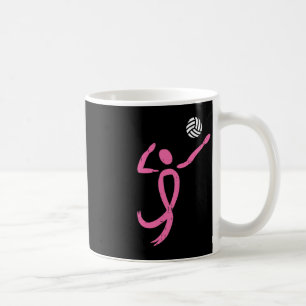 Volleyball Pink Ribbon Breast Cancer Awareness Spo Coffee Mug