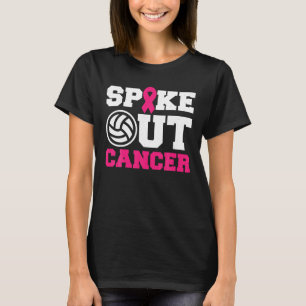 Volleyball Pink Ribbon Breast Cancer Awareness  T-Shirt