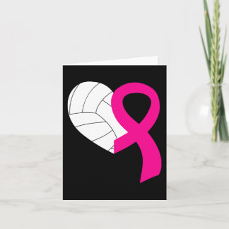 Volleyball Pink Ribbon Cool Breast Cancer Awarenes Card