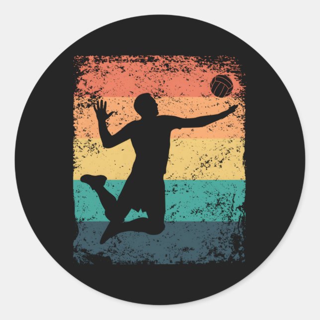Volleyball Player Beach Volleyball Classic Round Sticker (Front)