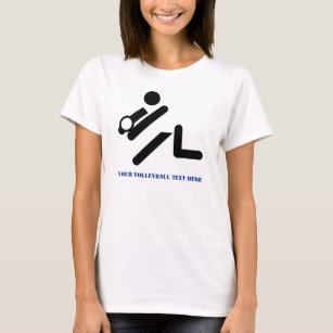 Volleyball player black, blue custom T-Shirt
