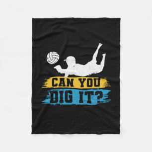 Volleyball Player Can You Dig It Fleece Blanket