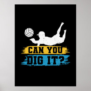 Volleyball Player Can You Dig It Poster