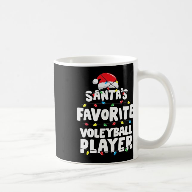 Volleyball Player Christmas Santa's Favourite Funn Coffee Mug (Right)
