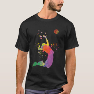 Volleyball Player Colorsplash Girls Kids Beach Vol T-Shirt