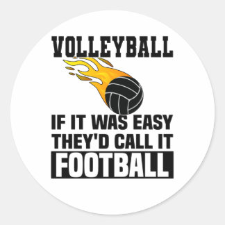 Volleyball Player Comparison Flame Volleyball Classic Round Sticker
