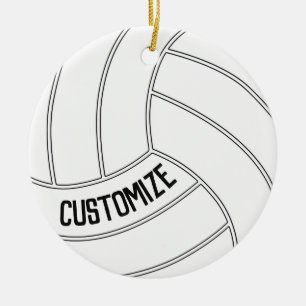 Volleyball Player Custom Name or Text Christmas Ceramic Ornament