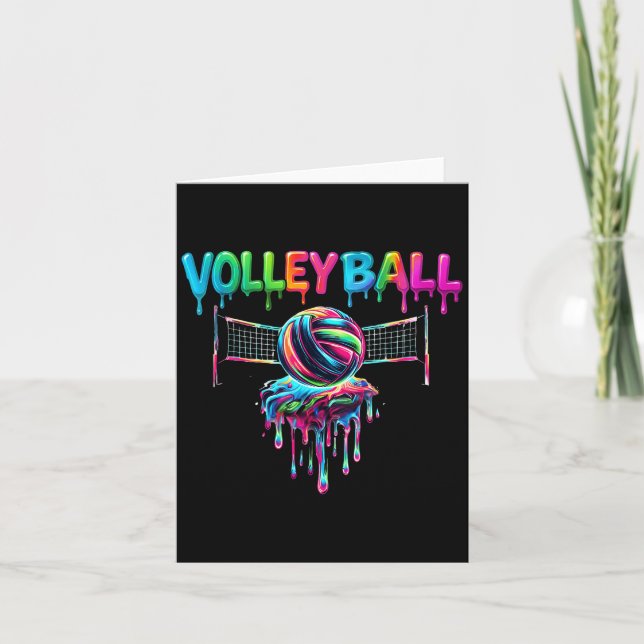 Volleyball Player Drip Ice Cream Drip Volleyball L Card (Front)