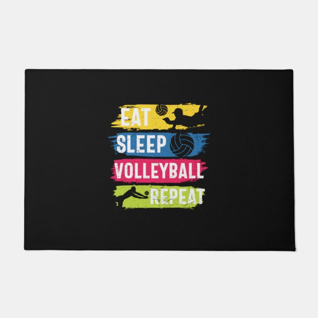 Volleyball Player | Eat Sleep Volleyball Repeat Doormat (Front)