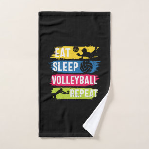 Volleyball Player   Eat Sleep Volleyball Repeat Hand Towel