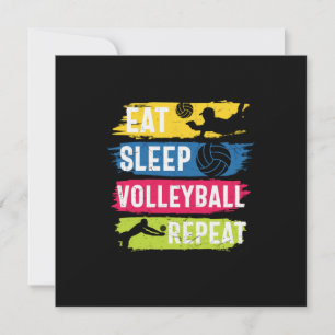 Volleyball Player Eat Sleep Volleyball Repeat Invitation