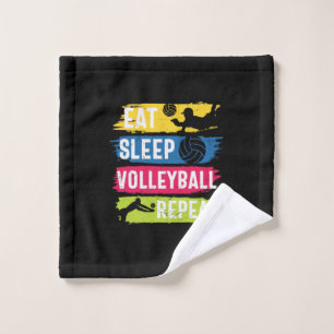 Volleyball Player Eat Sleep Volleyball Repeat Wash Cloth