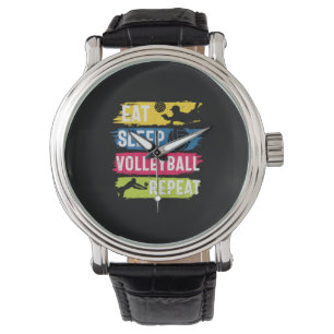 Volleyball Player Eat Sleep Volleyball Repeat Watch