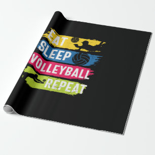Volleyball Player   Eat Sleep Volleyball Repeat Wrapping Paper