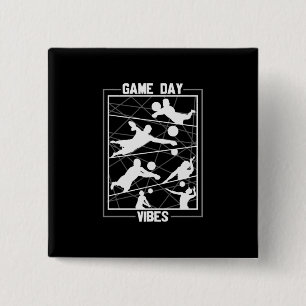 Volleyball Player Game Day Vibes 15 Cm Square Badge