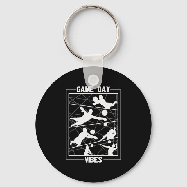 Volleyball Player | Game Day Vibes Key Ring (Front)