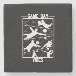 Volleyball Player Game Day Vibes Stone Coaster