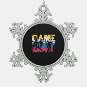 Volleyball Player Game Day Volleyball Snowflake Pewter Christmas Ornament