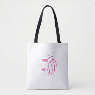 Volleyball Player Gift Yes I Serve Like A Girl Vol Tote Bag