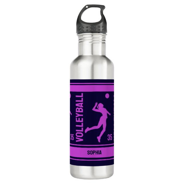 Volleyball Player Girl, Volleyball Girl Birthday 710 Ml Water Bottle (Front)