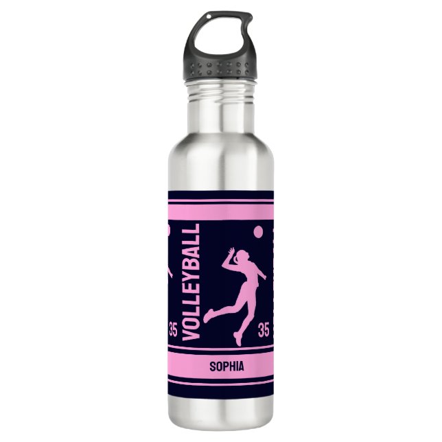 Volleyball Player Girl, Volleyball Girl Birthday 710 Ml Water Bottle (Front)