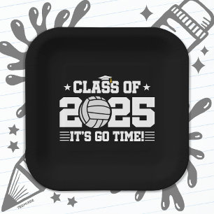 Volleyball Player Graduation Class of 2025 Senior Paper Plate