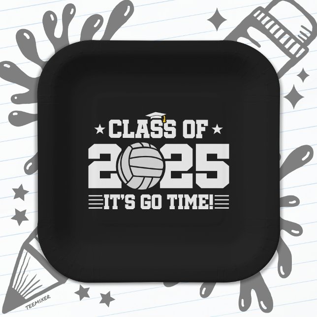 Volleyball Player Graduation Class of 2025 Senior Paper Plate (Creator Uploaded)