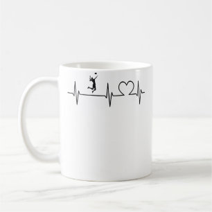 Volleyball Player Heartbeat Volleyball Team Volley Coffee Mug