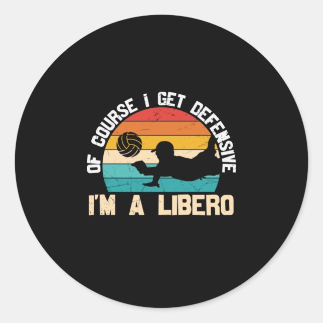 Volleyball Player | I Am A Libero Classic Round Sticker (Front)