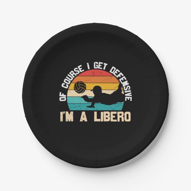 Volleyball Player | I Am A Libero Paper Plate (Front)