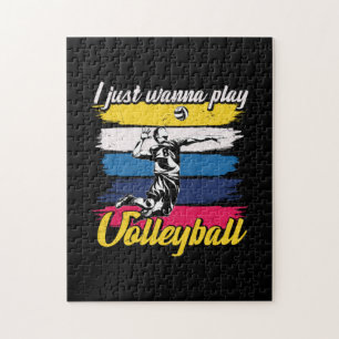 Volleyball Player I Just Wanna Play Volleyball Jigsaw Puzzle