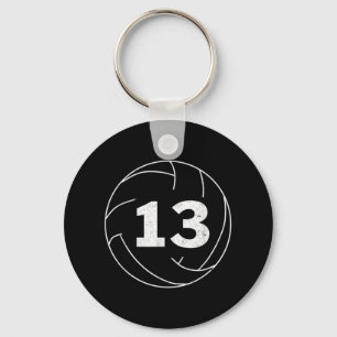 Volleyball Player Jersey Number  Thirteen Graphic  Key Ring