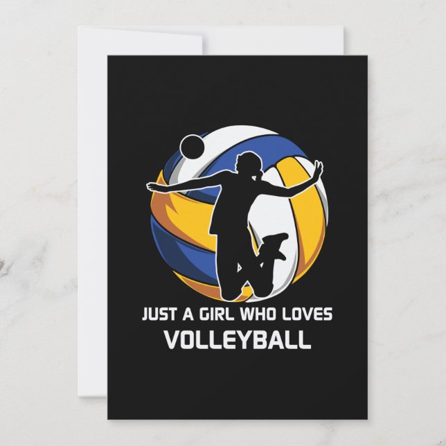 Volleyball Player Just A Girl Who Loves Volleyball Invitation (Front)